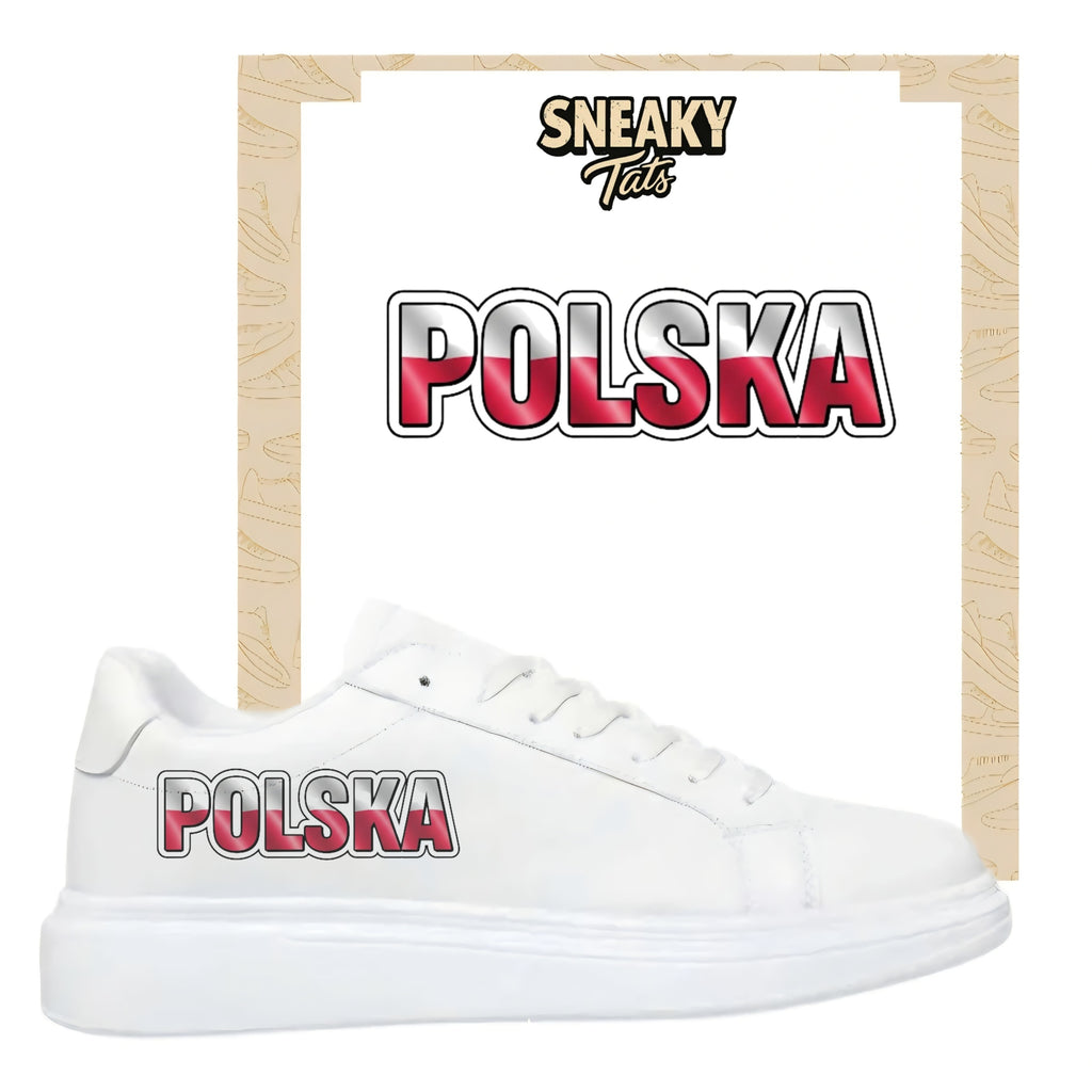 Personalisierte Sneaker mit Schriftzug Polska einfach zum aufbügeln für alle Schuhe