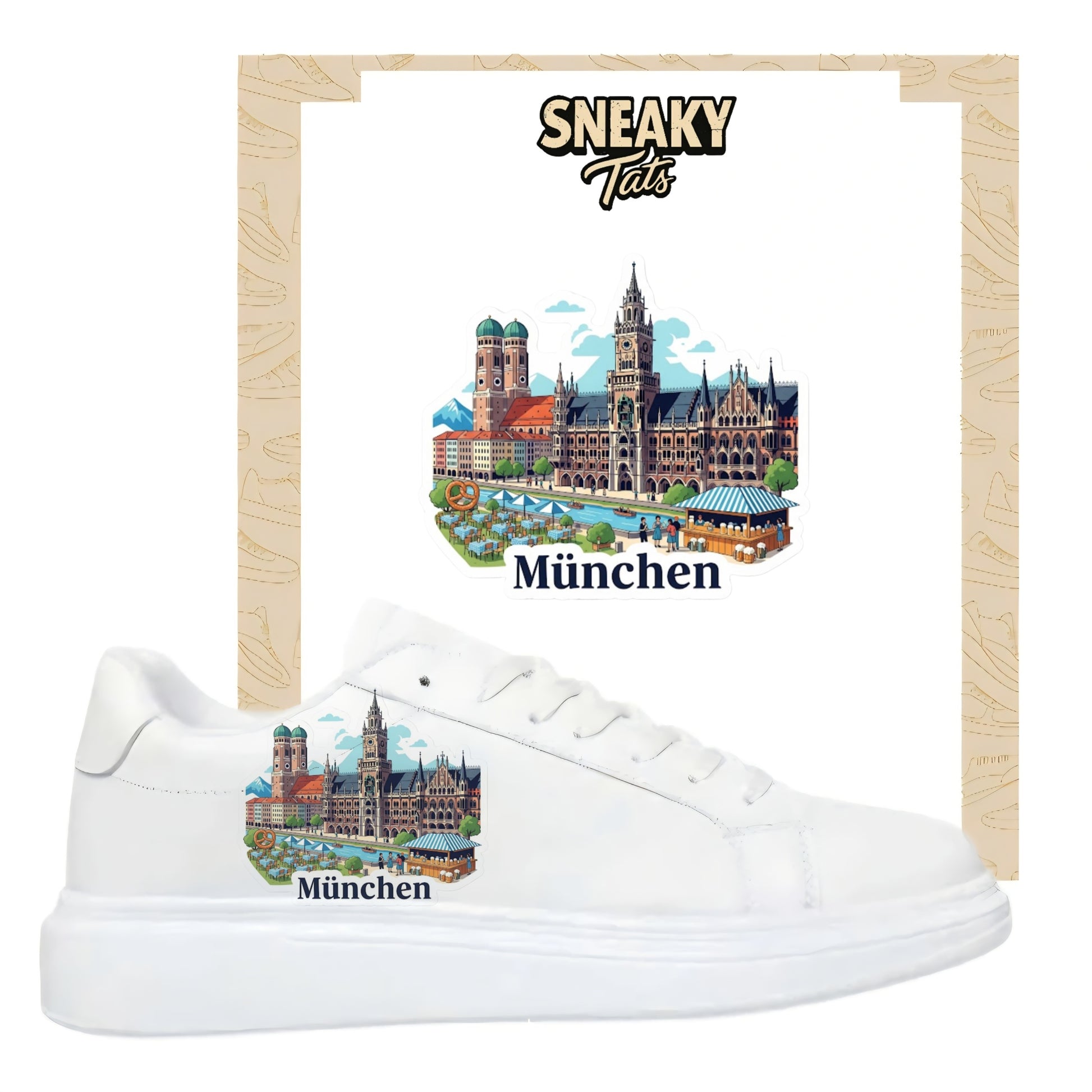 Mit den Skyline München Sneakytats personalisierst du deine eigenen Sneaker 