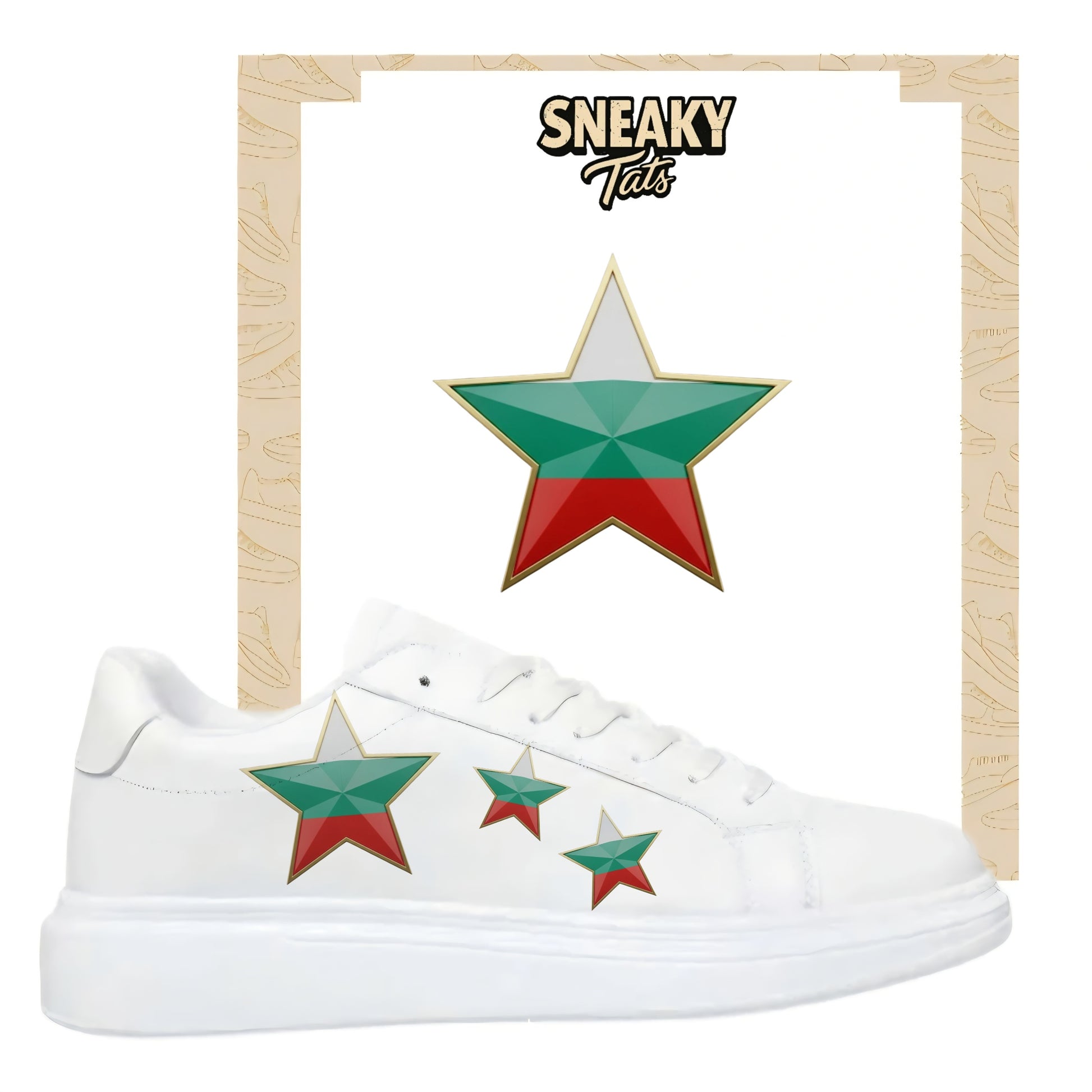 Bügelbild für alle Schuhe zum selber gestalten custom Sneaker Bulgarien