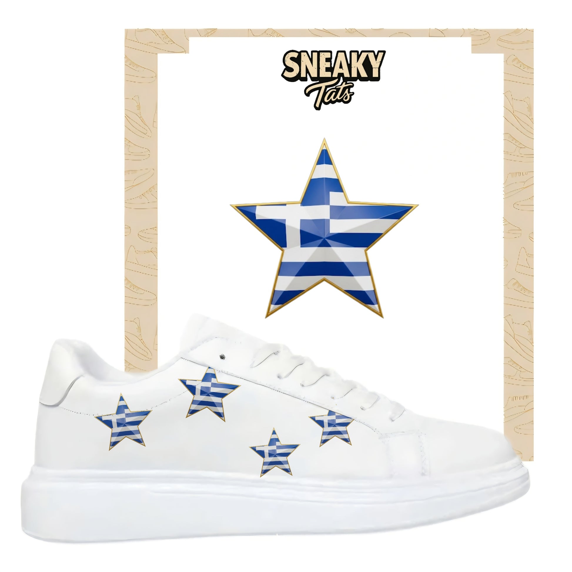 Bügelbild für alle Schuhe zum selber gestalten custom Sneaker Griechenland