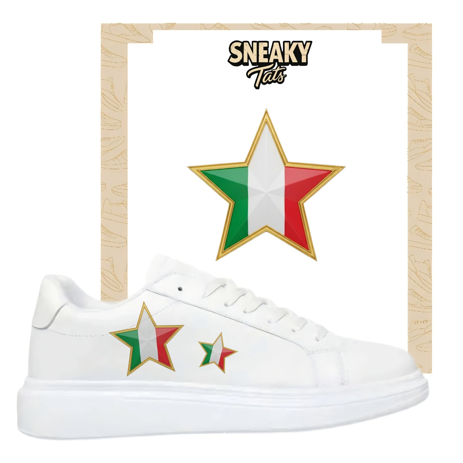Bügelbild für alle Schuhe zum selber gestalten custom Sneaker Italien