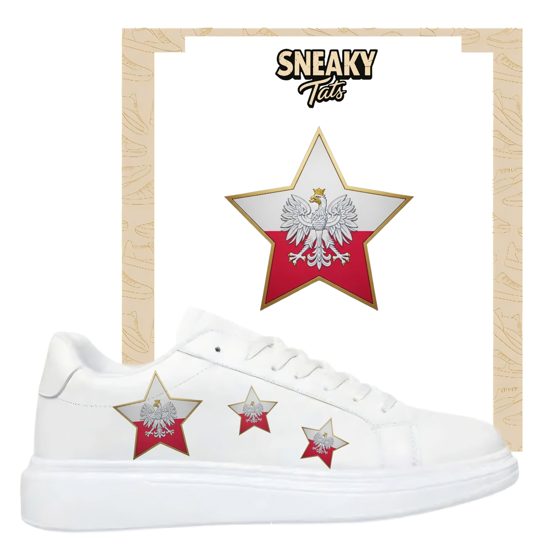 Bügelbild für alle Schuhe zum selber gestalten custom Sneaker Polen