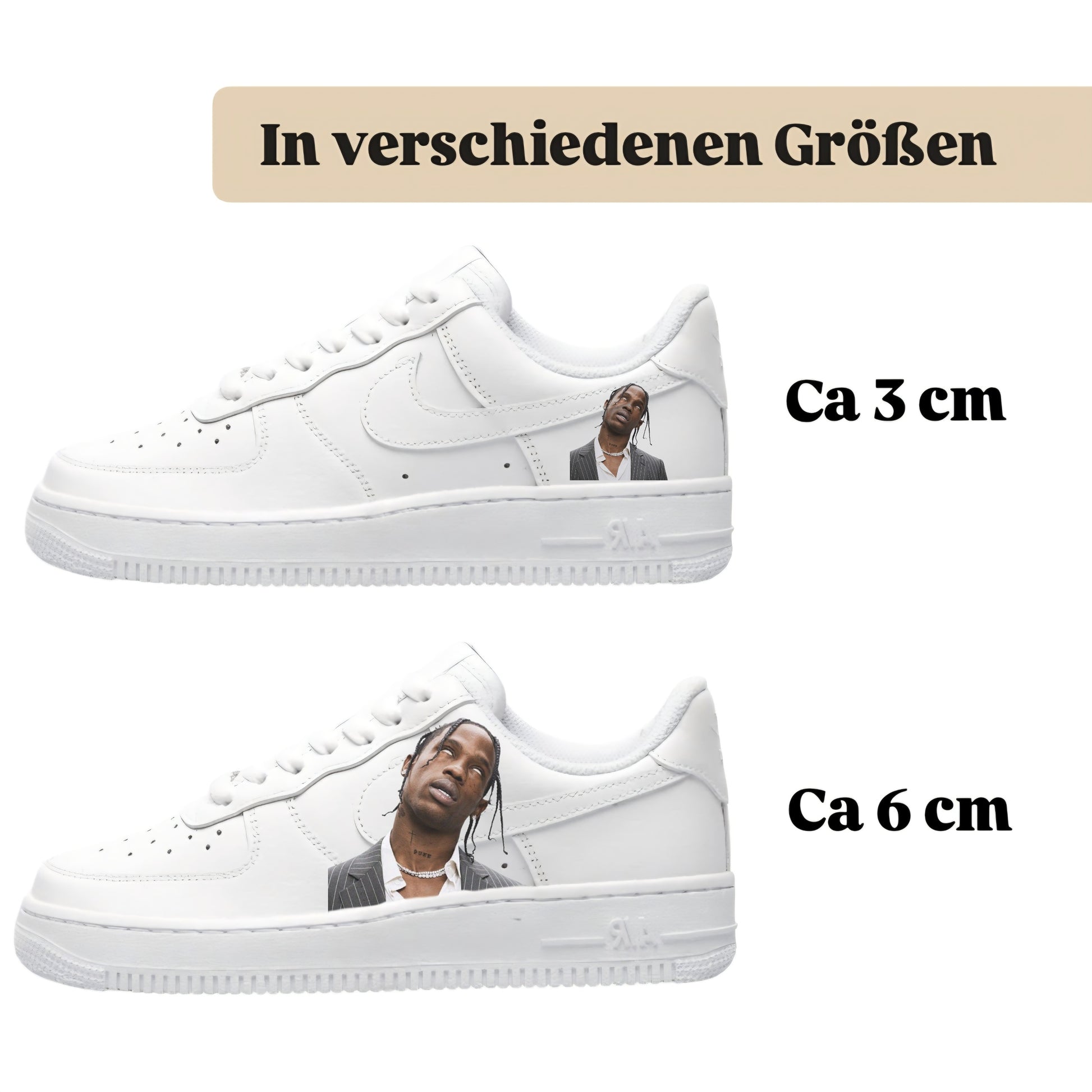 Bügelbilder für mehrere Sneakerarten Nike Puma Adidas Badelatschen Design Tarvis Scott