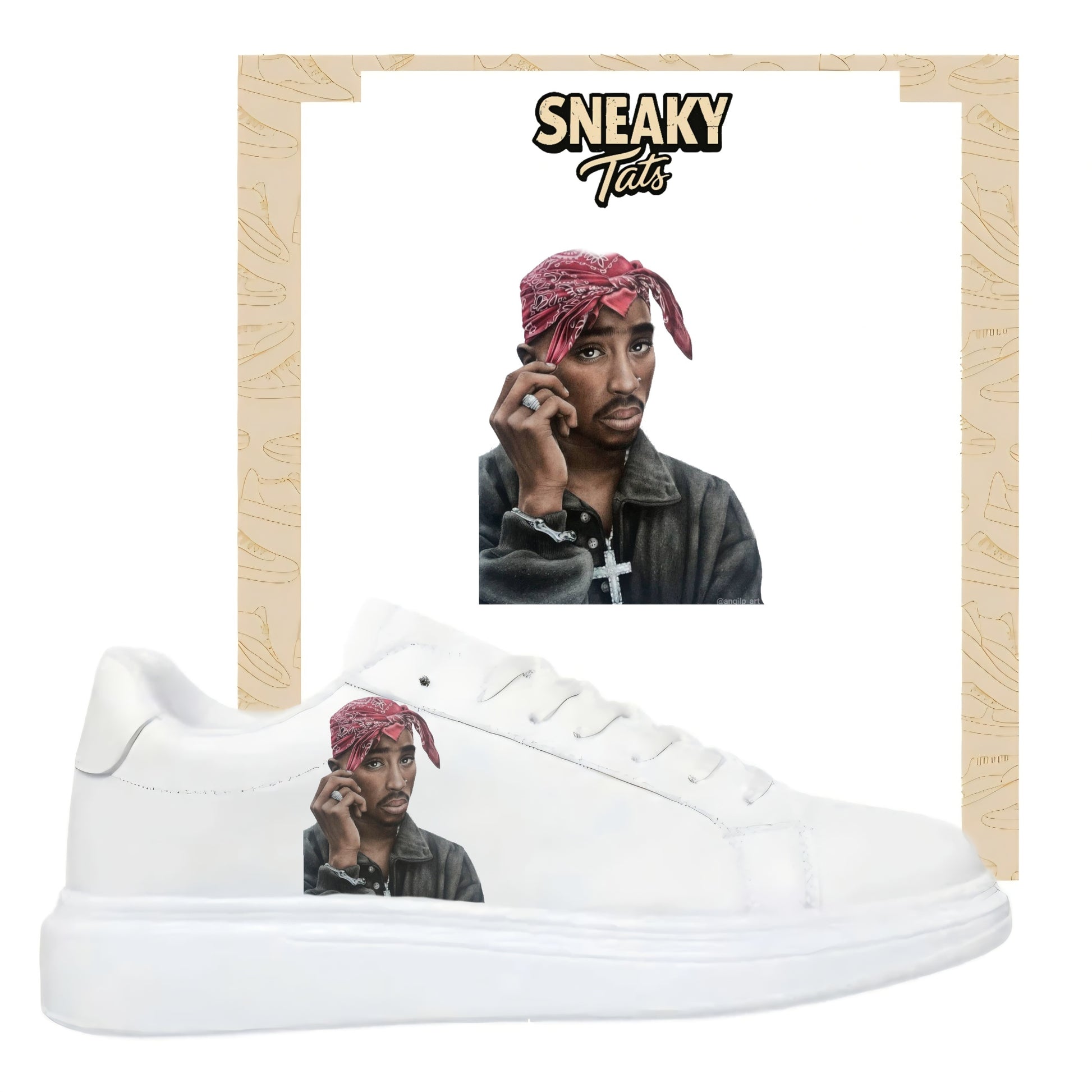 Bügelbilder für mehrere Sneakerarten Tupac