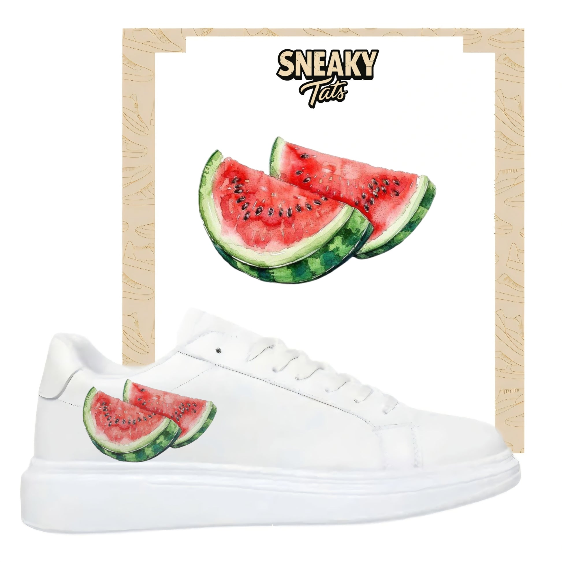 Bügelfolien für alle Schuhe zum selber personalisieren custom Sneaker Wassermelone