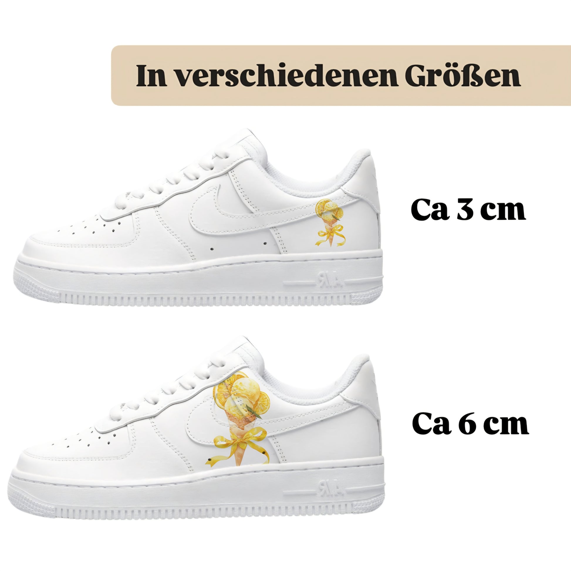 Sneakerfolien einzigartig und neu für mehrere Schuharten Nike Adidas Puma Zitronen Eis