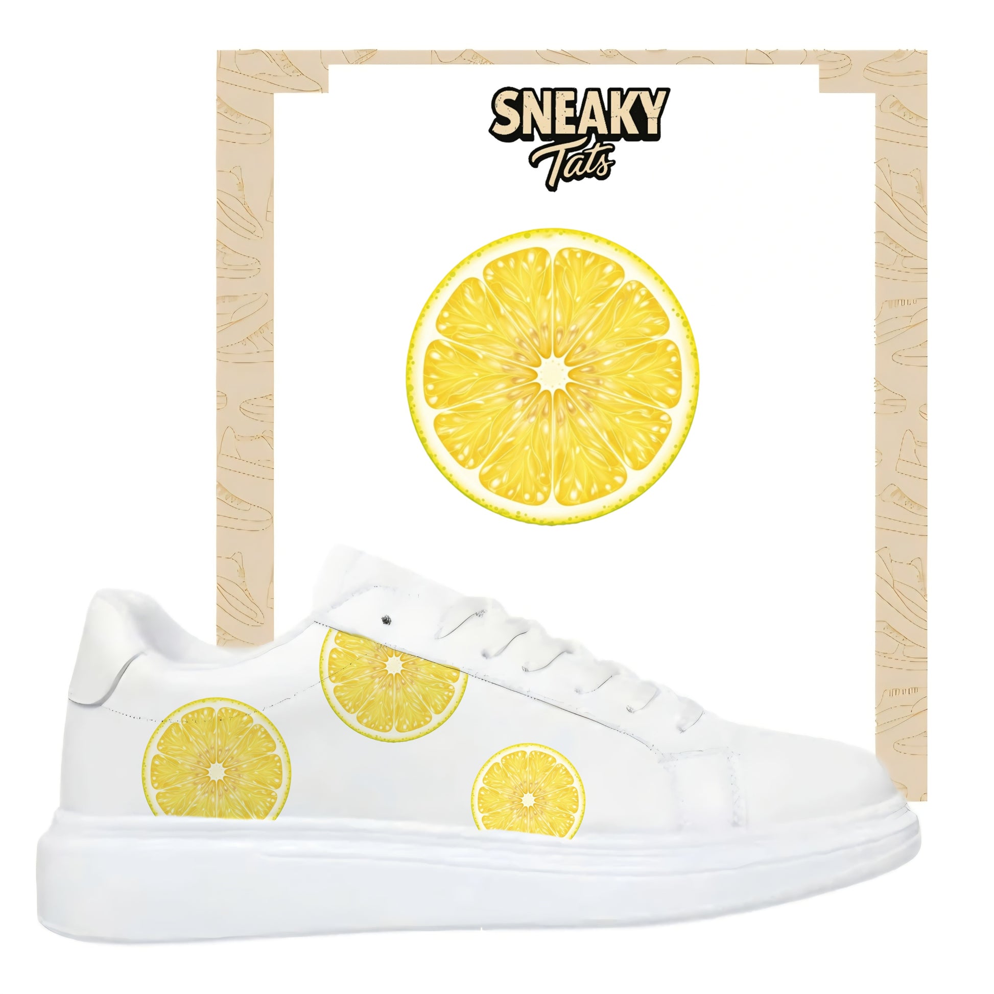 Bügelbild für Schuhe zum selber personalisieren custom Sneaker Zitrone