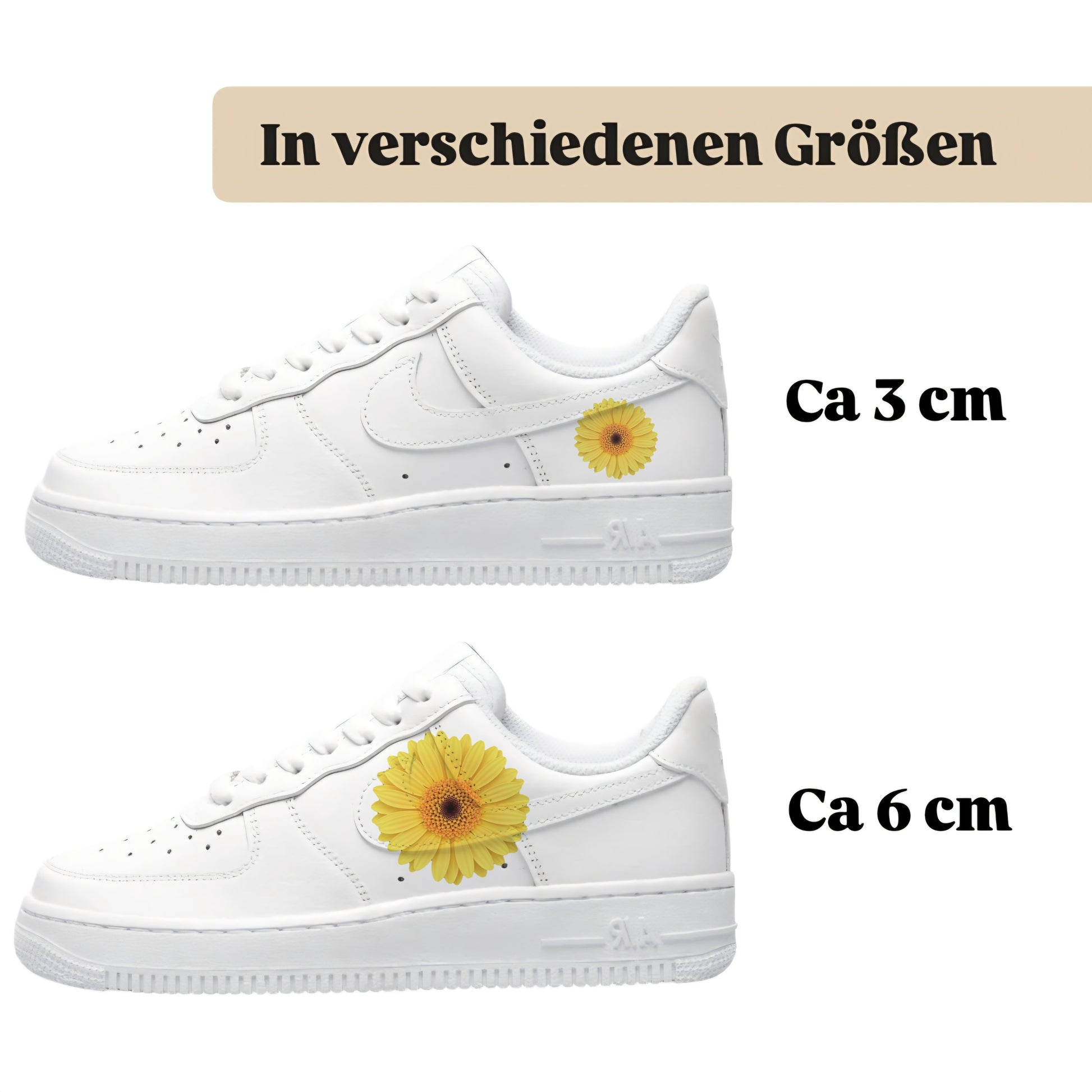 Gerbera Flowers gelb Bügelbild zum Selbstgestalten für verschiedene Schuhe