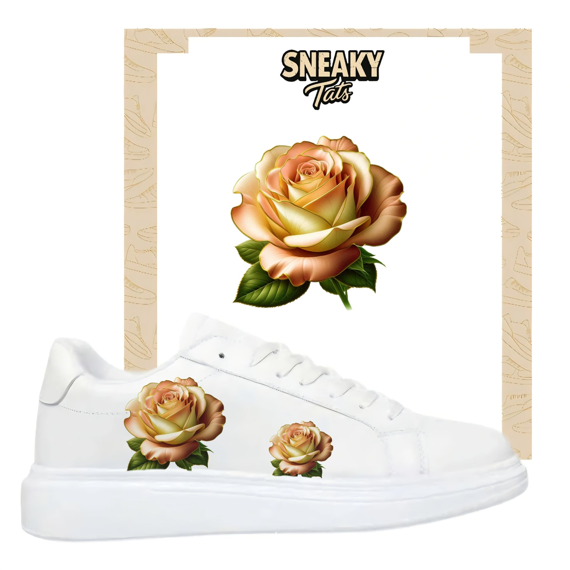 altgelbe rosen blume für textilien aufbügeln