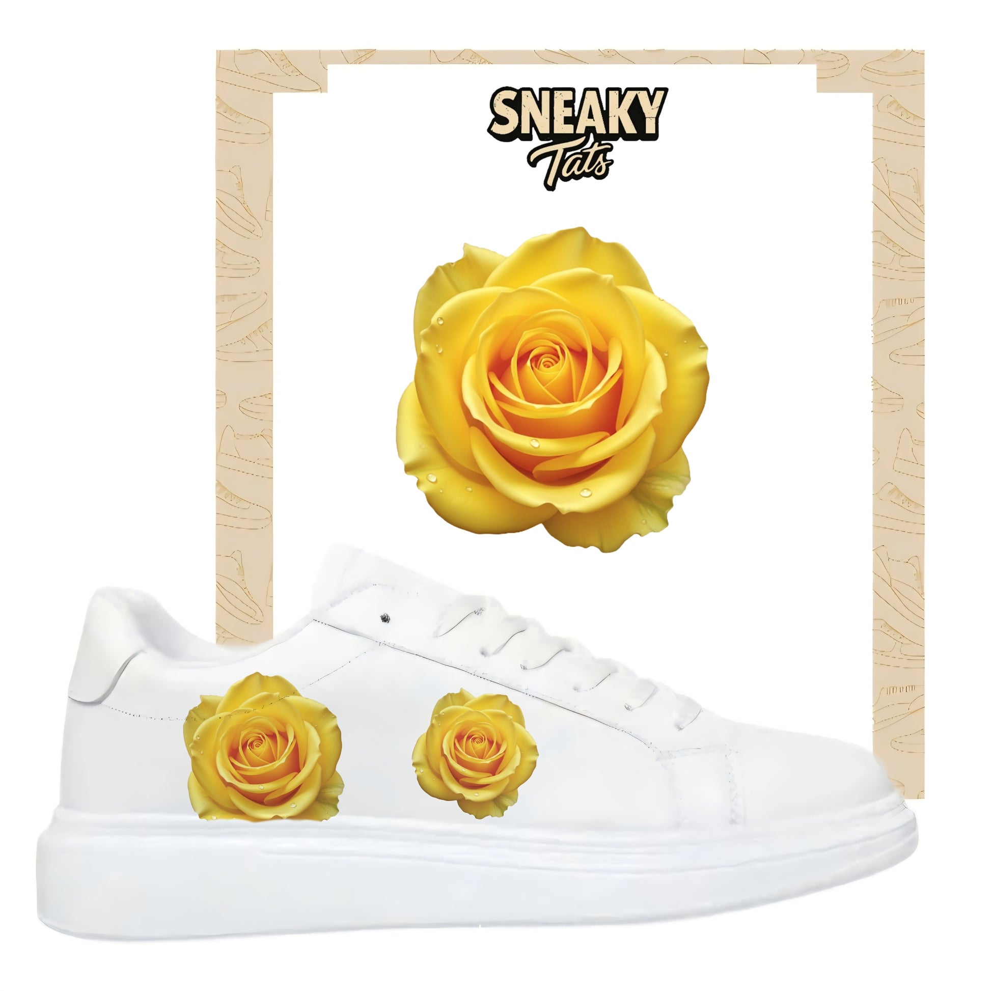 Rosen Flowers gelbe Bügelbild zum Selbstgestalten für verschiedene Schuhe